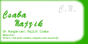 csaba majzik business card